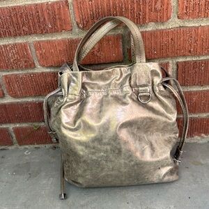 Michael Kors Metalic Drawstring Bucket Bag